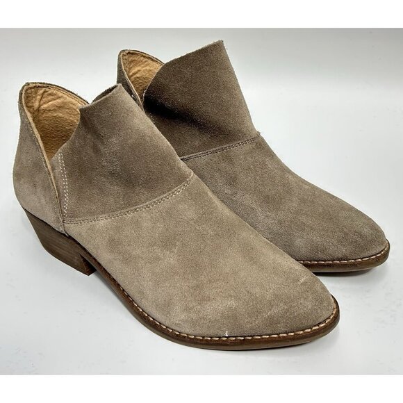 Lucky Brand Fahmida Ankle Boots Booties Brown Suede Women’s 7.5 Tan Casual - Picture 2 of 8